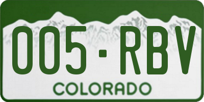 CO license plate 005RBV