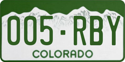CO license plate 005RBY
