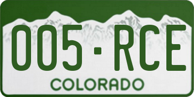 CO license plate 005RCE