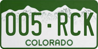 CO license plate 005RCK