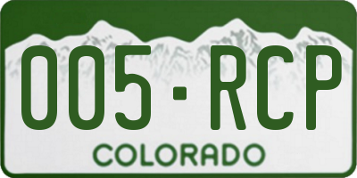CO license plate 005RCP