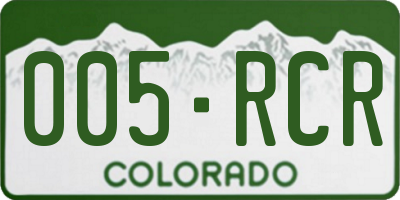CO license plate 005RCR