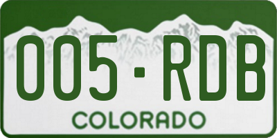 CO license plate 005RDB
