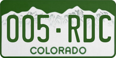 CO license plate 005RDC