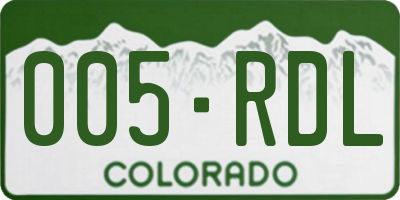 CO license plate 005RDL