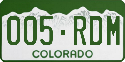 CO license plate 005RDM
