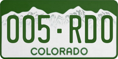 CO license plate 005RDO