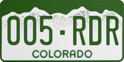 CO license plate 005RDR