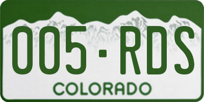 CO license plate 005RDS