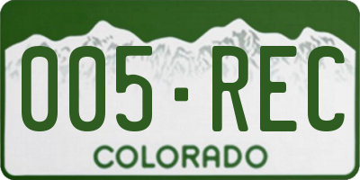 CO license plate 005REC