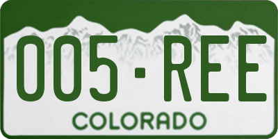 CO license plate 005REE