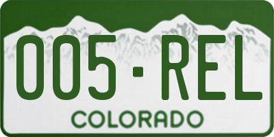 CO license plate 005REL