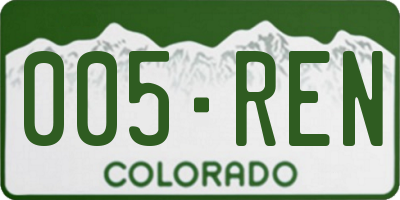 CO license plate 005REN