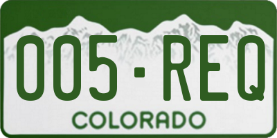 CO license plate 005REQ