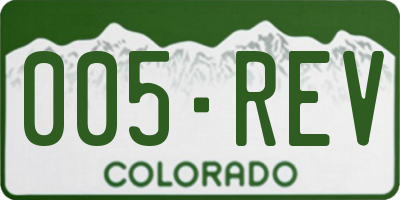 CO license plate 005REV
