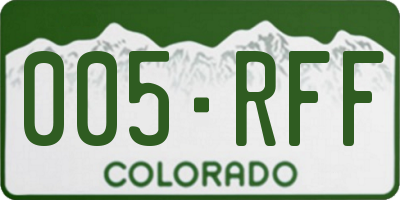 CO license plate 005RFF