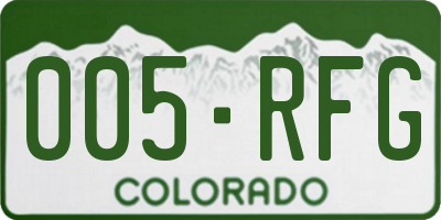 CO license plate 005RFG