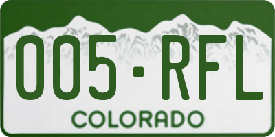 CO license plate 005RFL