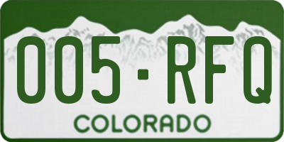 CO license plate 005RFQ