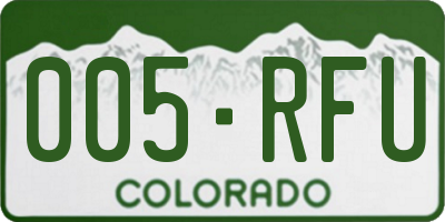 CO license plate 005RFU