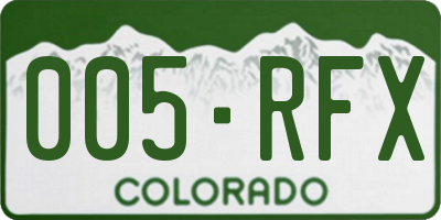 CO license plate 005RFX