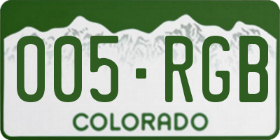 CO license plate 005RGB