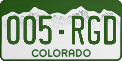 CO license plate 005RGD