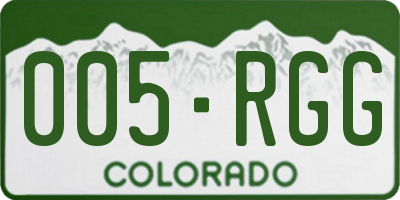 CO license plate 005RGG