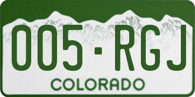 CO license plate 005RGJ