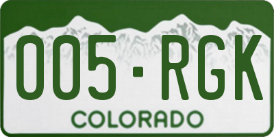 CO license plate 005RGK
