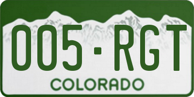 CO license plate 005RGT