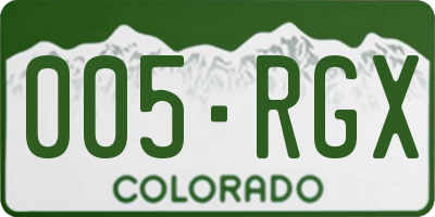 CO license plate 005RGX