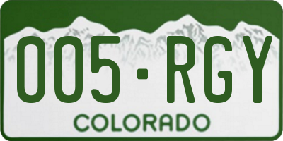 CO license plate 005RGY