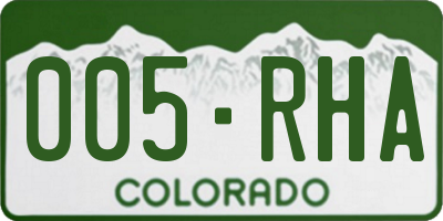 CO license plate 005RHA