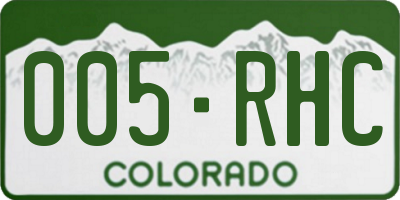 CO license plate 005RHC