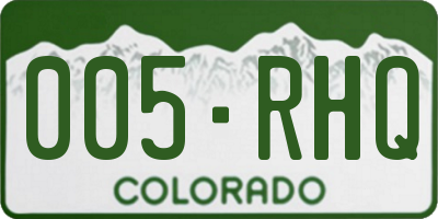 CO license plate 005RHQ