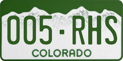 CO license plate 005RHS