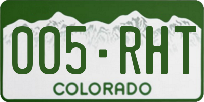 CO license plate 005RHT