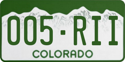 CO license plate 005RII