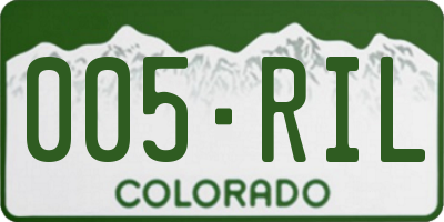 CO license plate 005RIL