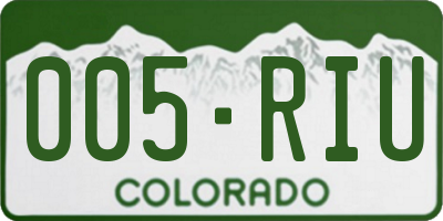 CO license plate 005RIU