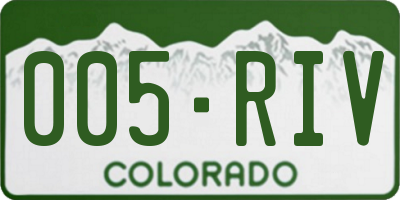 CO license plate 005RIV