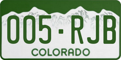 CO license plate 005RJB