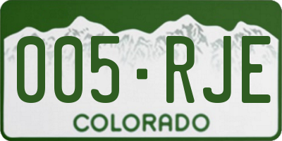 CO license plate 005RJE
