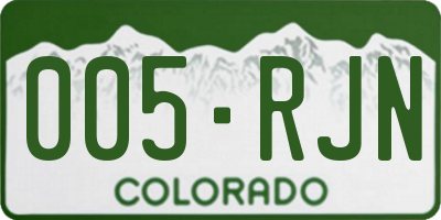 CO license plate 005RJN