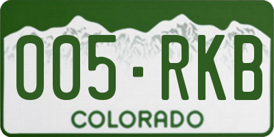 CO license plate 005RKB
