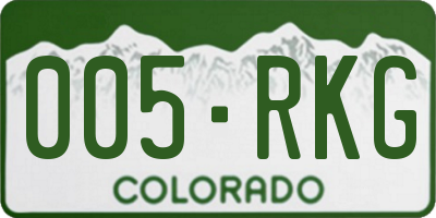 CO license plate 005RKG