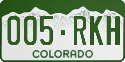 CO license plate 005RKH