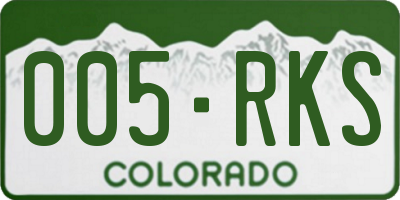 CO license plate 005RKS
