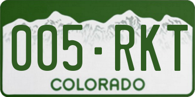 CO license plate 005RKT